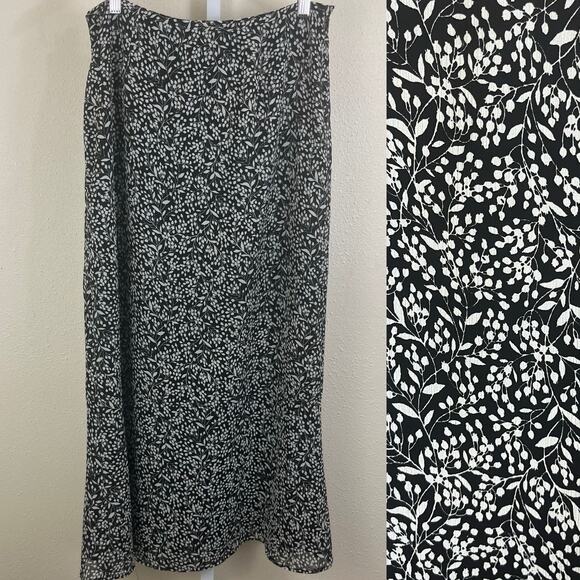 Vintage Y2K Long Maxi Skirt 10 Witchy Whimsigoth Goblincore Fairy Black White - Picture 1 of 3
